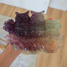 Load image into Gallery viewer, Rainbow Fluorite Owls