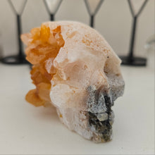 Load image into Gallery viewer, Tangerine Quartz Cluster Stone Skull