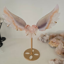 Load image into Gallery viewer, Agate, Amethyst & Flower Agate Heart Wings