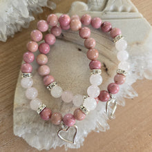Load image into Gallery viewer, Rhodonite and Rose Quartz Bracelet