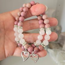 Load image into Gallery viewer, Rhodonite and Rose Quartz Bracelet