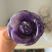 Load image into Gallery viewer, Chevron Amethyst Rose with Stand