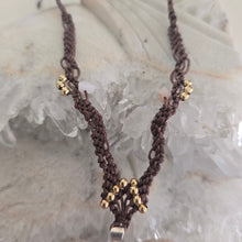 Load image into Gallery viewer, Pink Amethyst Butterfly Macrame Necklace