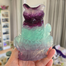 Load image into Gallery viewer, Rainbow Fluorite Owl