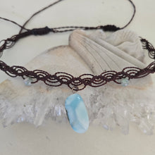 Load image into Gallery viewer, Larimar Macrame Choker/Necklace