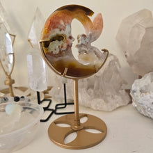 Load image into Gallery viewer, Druzy Agate Crescent Moon Fairy on Stand - small