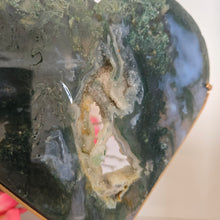 Load image into Gallery viewer, Moss Agate Heart with Stand
