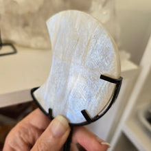 Load image into Gallery viewer, Moonstone Crescent Moon with Stand