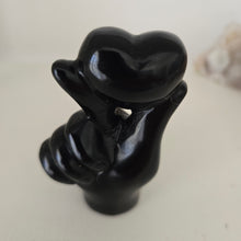 Load image into Gallery viewer, Black Obsidian Hand Heart