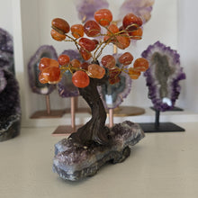 Load image into Gallery viewer, Carnelian Bonsai Tree on Amethyst Base