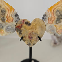Load image into Gallery viewer, Yellow Crazy Lace Agate Heart with Wings