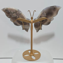 Load image into Gallery viewer, Black Flower Agate Butterfly Wings