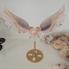 Load image into Gallery viewer, Agate, Amethyst & Flower Agate Heart Wings