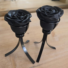 Load image into Gallery viewer, Black Obsidian Rose - Spinning Stand