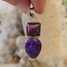 Load image into Gallery viewer, Sugilite and Ruby Sterling Silver Pendant