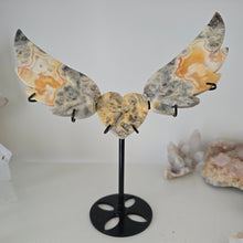 Load image into Gallery viewer, Yellow Crazy Lace Agate Heart with Wings