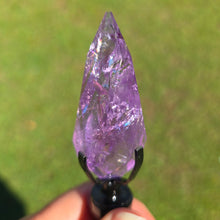 Load image into Gallery viewer, Amethyst Faceted Diamond with Spinning Stand - Rainbows