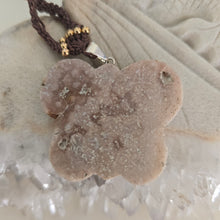 Load image into Gallery viewer, Pink Amethyst Butterfly Macrame Necklace