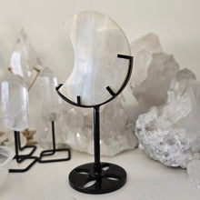 Load image into Gallery viewer, Moonstone Crescent Moon with Stand