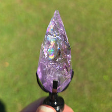 Load image into Gallery viewer, Amethyst Faceted Diamond with Spinning Stand - Rainbows