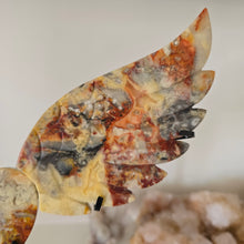 Load image into Gallery viewer, Yellow Crazy Lace Agate Heart with Wings