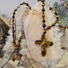 Load image into Gallery viewer, Tiger's Eye Cross Necklace