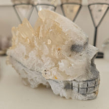 Load image into Gallery viewer, Quartz Cluster Stone Skull - Rainbow