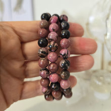Load image into Gallery viewer, Rhodonite Bracelet- Black
