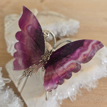Load image into Gallery viewer, Magenta Fluorite Butterfly