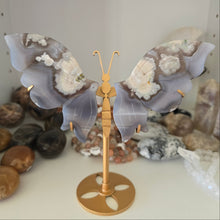 Load image into Gallery viewer, Black Flower Agate Butterfly Wings