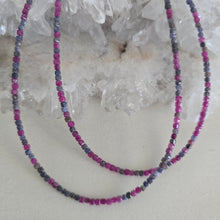 Load image into Gallery viewer, Ruby and Sapphire Faceted Necklace