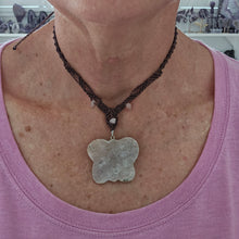 Load image into Gallery viewer, Pink Amethyst Butterfly Macrame Necklace