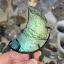 Load image into Gallery viewer, Labradorite Moon with stand
