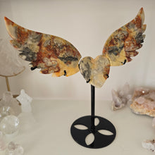 Load image into Gallery viewer, Yellow Crazy Lace Agate Heart with Wings