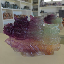 Load image into Gallery viewer, Rainbow Fluorite Owls