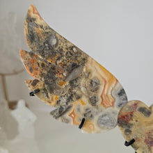 Load image into Gallery viewer, Yellow Crazy Lace Agate Heart with Wings