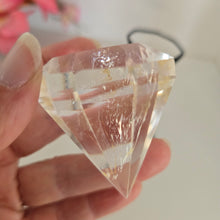 Load image into Gallery viewer, Faceted Clear Quartz Diamond with Stand
