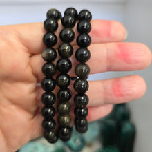 Load image into Gallery viewer, Gold Sheen Obsidian Bracelet