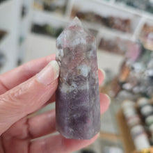 Load image into Gallery viewer, Pink Tourmaline and Lepidolite in Quartz Obelisk