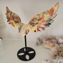 Load image into Gallery viewer, Yellow Crazy Lace Agate Heart with Wings