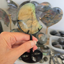 Load image into Gallery viewer, Labradorite Moon with stand