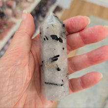 Load image into Gallery viewer, Black Tourmaline in Quartz Tower