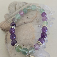 Load image into Gallery viewer, Fluorite and Amethyst Bracelet