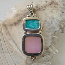Load image into Gallery viewer, Amazonite and Pink Opal Sterling Silver Pendant