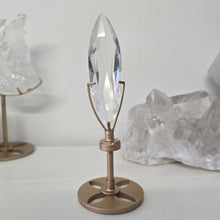 Load image into Gallery viewer, Faceted Clear Quartz with Spinning Stand