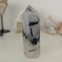 Load image into Gallery viewer, Black Tourmaline in Quartz Tower
