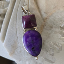 Load image into Gallery viewer, Sugilite and Ruby Sterling Silver Pendant
