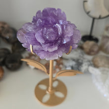 Load image into Gallery viewer, Amethyst Rose on Stand