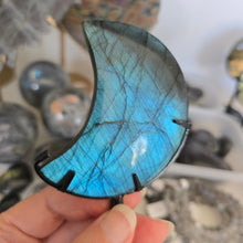 Load image into Gallery viewer, Labradorite Moon with stand