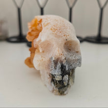 Load image into Gallery viewer, Tangerine Quartz Cluster Stone Skull